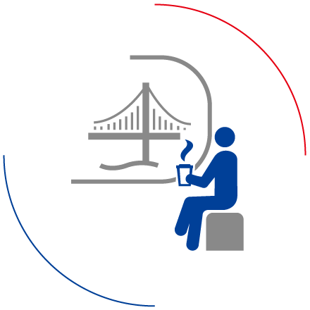 ドリンク片手にゆったり通勤。